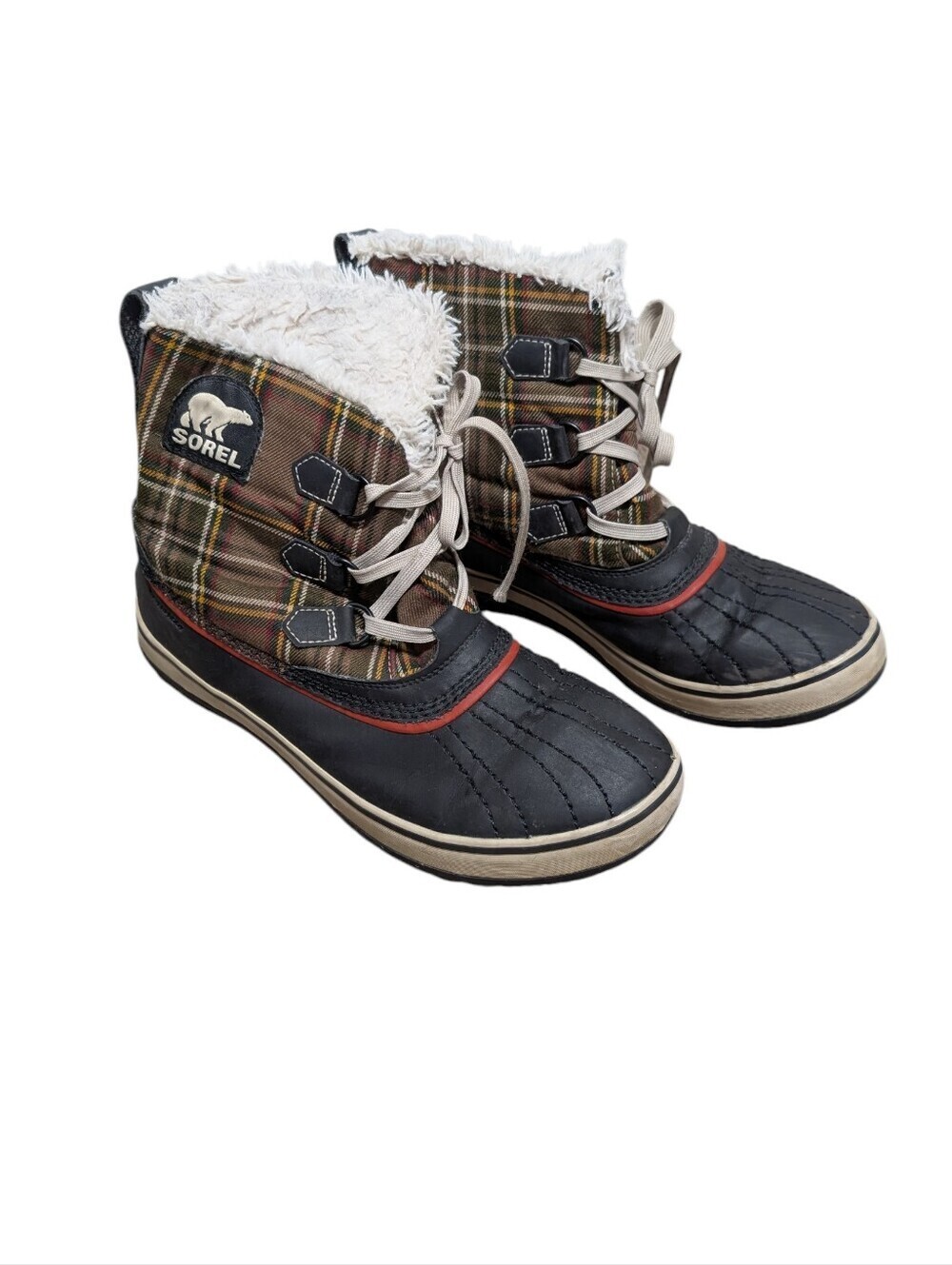 SOREL Women's Plaid Tivoli Duck Winter Snow Waterproof Boots (Size 10)